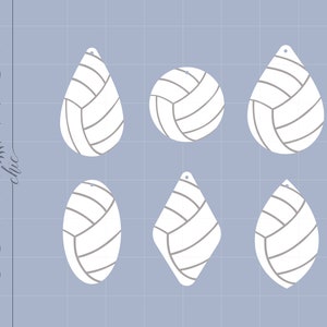 Volleyball Earrings SVG Download | Volleyball Earring Template Cut Files | Volleyball Earrings Laser Cut Svg Jpg Eps Png Dxf SC2252