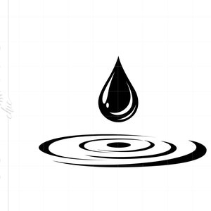 Goccia d'acqua SVG / Vettoriale Goccia d'acqua Clipart / Goccia d'acqua Silhouette Cut File / Goccia d'acqua Increspature svg jpg eps pdf png dxf scaricare SC995