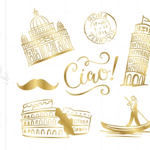 イタリア SVG、ベニス SVG、Cricut シルエット用イタリア カット ファイル、即時ダウンロード、ローマ SVG クリップアート トラベル SC496G