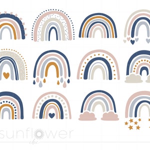 Rainbow Svg | Boho Rainbows SVG Bundle | Boho Svg Clipart | Boho Rainbow Cricut Silhouette Cut Files | Boho Rainbow Svg Download SC2733