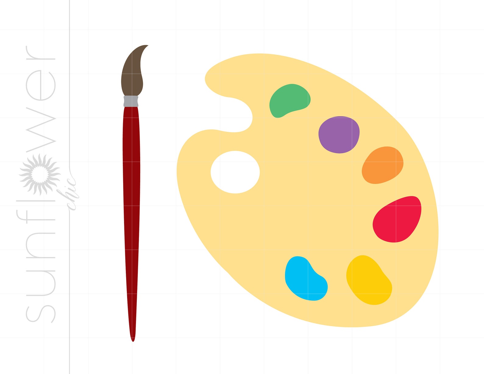 Paint Palette SVG | Paint Palette Clipart | Paint Palette Brush Cut ...