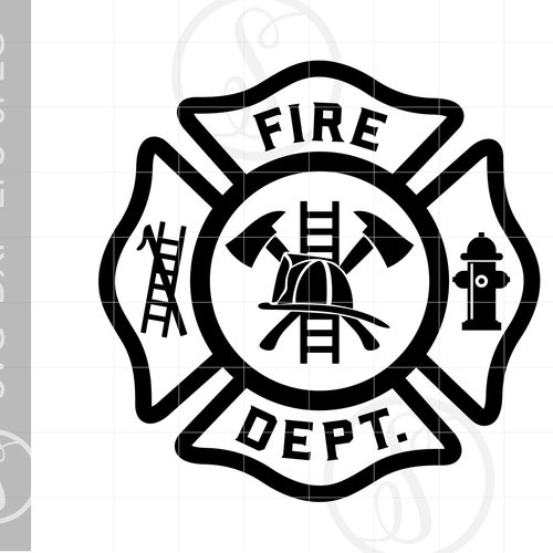Fire Dept SVG Download Firefighter Emblem Clipart Fire - Etsy