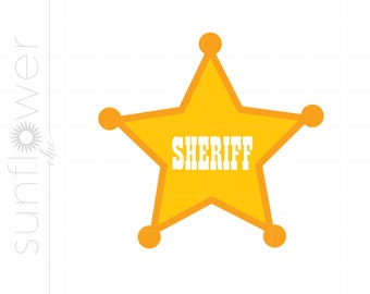 Sheriff Badge SVG | Sheriff Badge Clipart | Sheriff Badge Cut File Download | Star Sheriff Badge Silhouette Svg Jpg Eps Pdf Png SC836