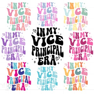W mojej erze wicedyrektora Svg Bundle, Groovy Letters Vice Principal Shirt Design Svg Png Jpg Cricut Silhouette, Natychmiastowe pobieranie SC3641