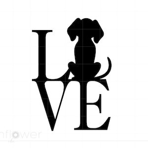 Liebe Hunde SVG Clipart, Liebe Hund Cricut Silhouette geschnitten, Hundeliebhaber T-Shirt Art SVG Jpg Png Dxf, Instant Download SC1453