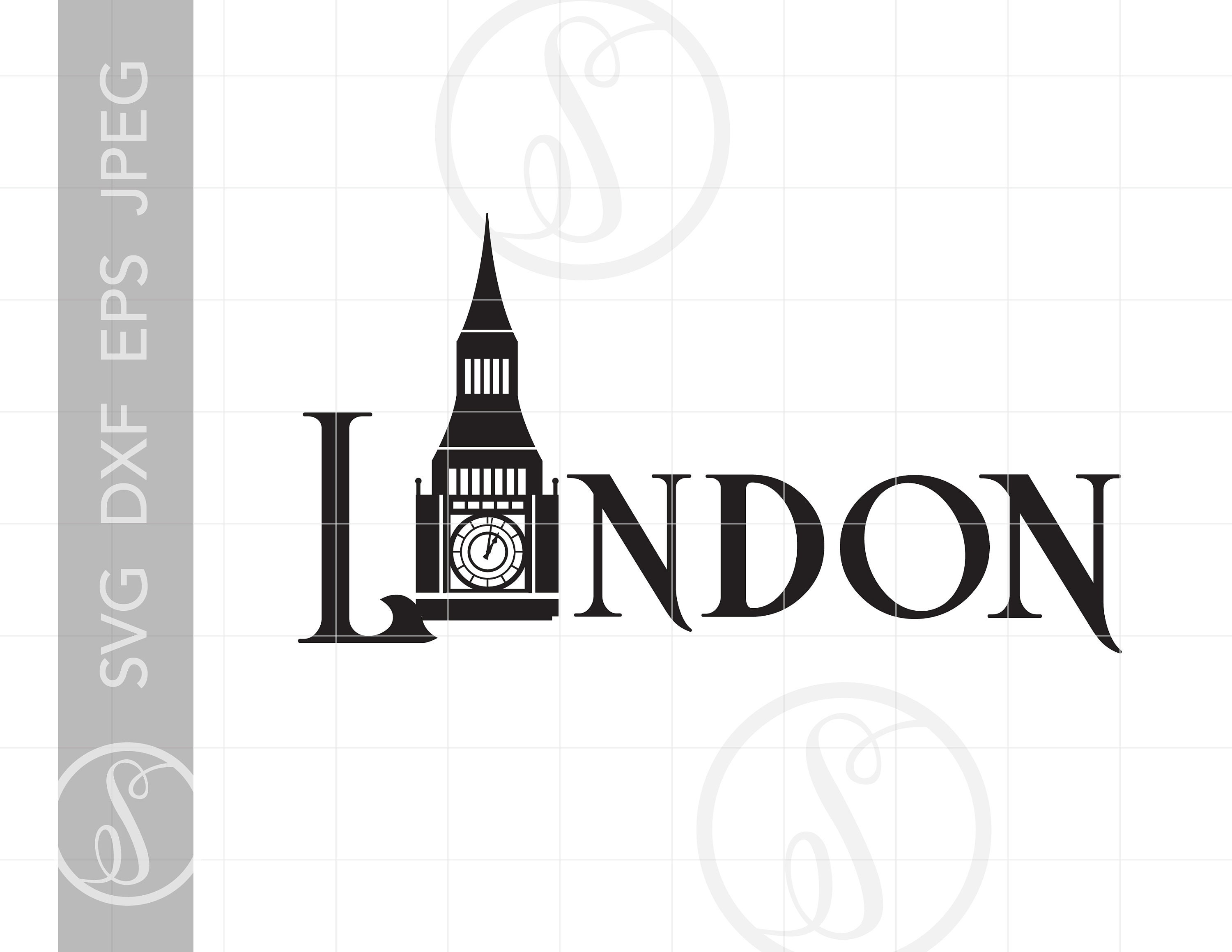 London Svg Cut File Downloads London Clipart Svg London | Etsy