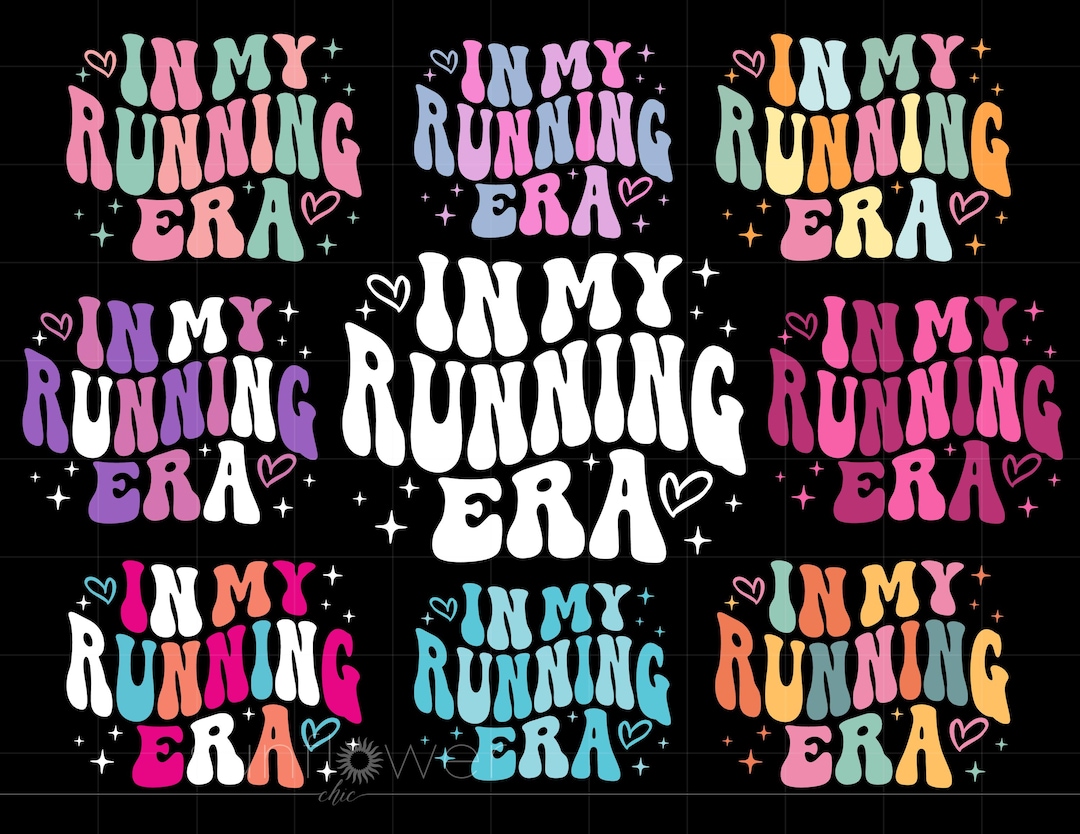 In My Running Era Svg Bundle, Groovy Letters Running Shirt Sublimation ...