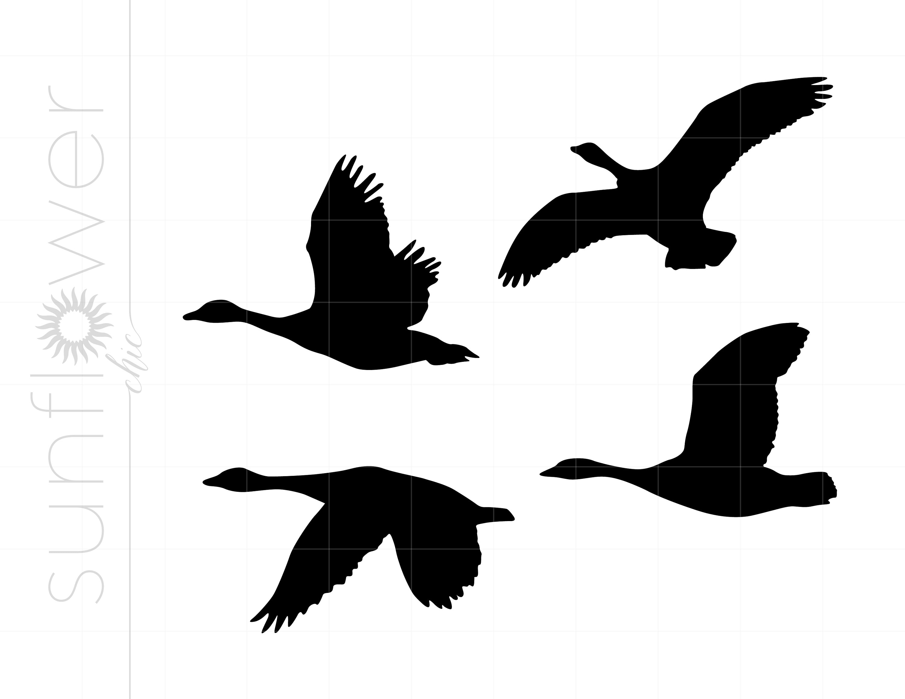 Goose Silhouettes SVG Flying Geese Clipart Goose - Etsy UK