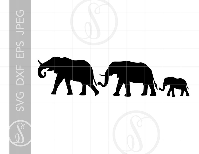 Download Elephant Family SVG Clipart Elephant Family Silhouette Cut ...