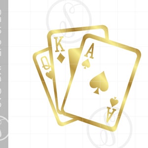 Cartes à jouer Gold SVG | Cartes à jouer d’or Clipart | Fichier de coupe de cartes à jouer pour cricut | Fichier de cartes à jouer Svg Jpg Eps Png SC561G