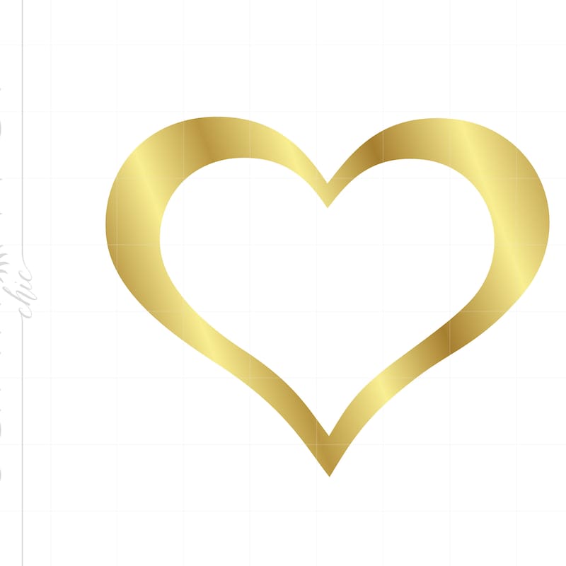 Gold Heart Clipart - Etsy