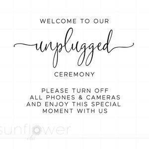 Unplugged Ceremony SVG, Wedding Svg, Minimalist Wedding Svg, Unplugged Wedding Svg, Wedding Sign Svg Printable Cricut SC2419