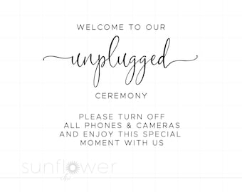 Unplugged Ceremony SVG, Wedding Svg, Minimalist Wedding Svg, Unplugged Wedding Svg, Wedding Sign Svg Printable Cricut SC2419