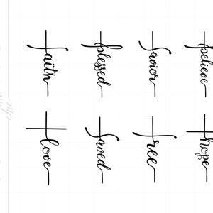 Script Kreuze SVG Bundle | Faith Blessed Saved Believe Love Savior Hope Free Svg Silhouette Plotterdatei Svg jpg pdf png Dxf Downloads SC1342
