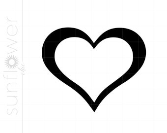 Open Heart SVG | Offenes Herz Clipart | Open Heart Cut File für Cricut | Open Heart Datei Svg Jpg Eps Pdf Png SC564
