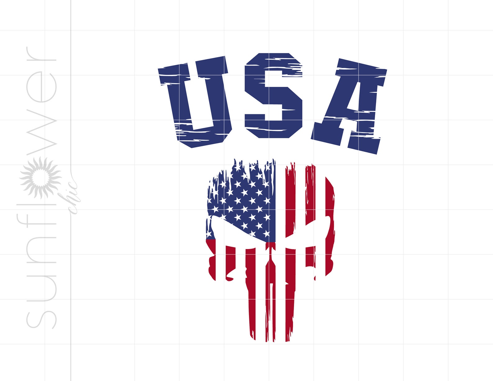 USA Skull Flag Svg Distressed US Flag Svg Cut Files - Etsy