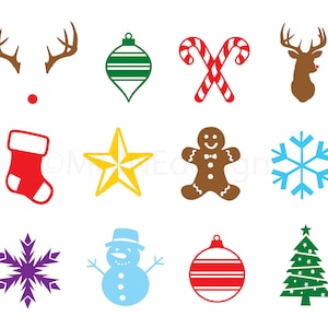 Christmas Clipart SVG | Christmas Icons Cut Files | Christmas Silhouettes Download | Christmas Holidays Svg Eps Pdf Jpg Png SC1736
