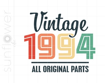 May include: Vintage 1994 graphic with colorful numbers and the text "All Original Parts".