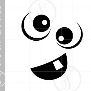 Silly Face SVG Clipart | Silly Face Silhouette Cut File | Funny Goofy Face Svg Jpg Eps Pdf Png Dxf Download SC1062