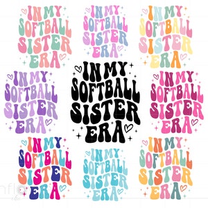 In meinem Softball Schwester Era svg Bundle Groovy Letters Softball Schwester Shirt svg, Softball Team svg Cricut Instant Download SC3455