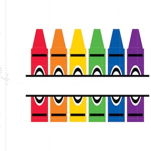 May include: A set of eight crayons in a rainbow of colors, red, orange, yellow, green, blue, purple, and black. The crayons are arranged in a row, with the red crayon on the left and the black crayon on the right.