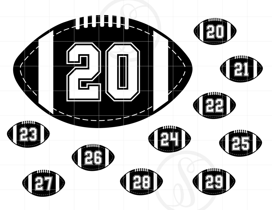 Football Numbers 2029 SVG Football SVG Cut File Cricut Etsy