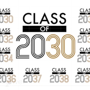 Class of 2030-39 Years Svg Bundle, Graduation T Shirt Sublimation Art, Cricut Silhouette Svg Png, Instant Download SC3920
