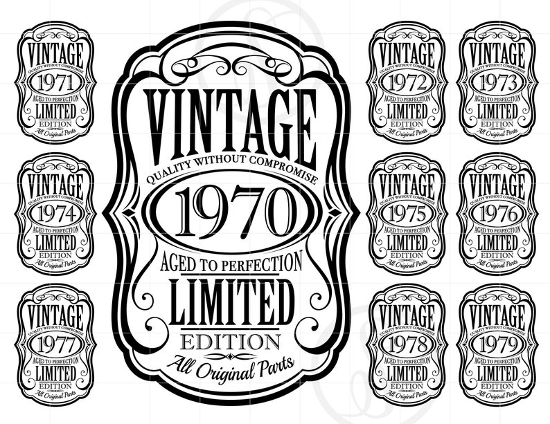 Vintage 1970's SVG Vintage 1970-79 SVG Clipart Aged to - Etsy