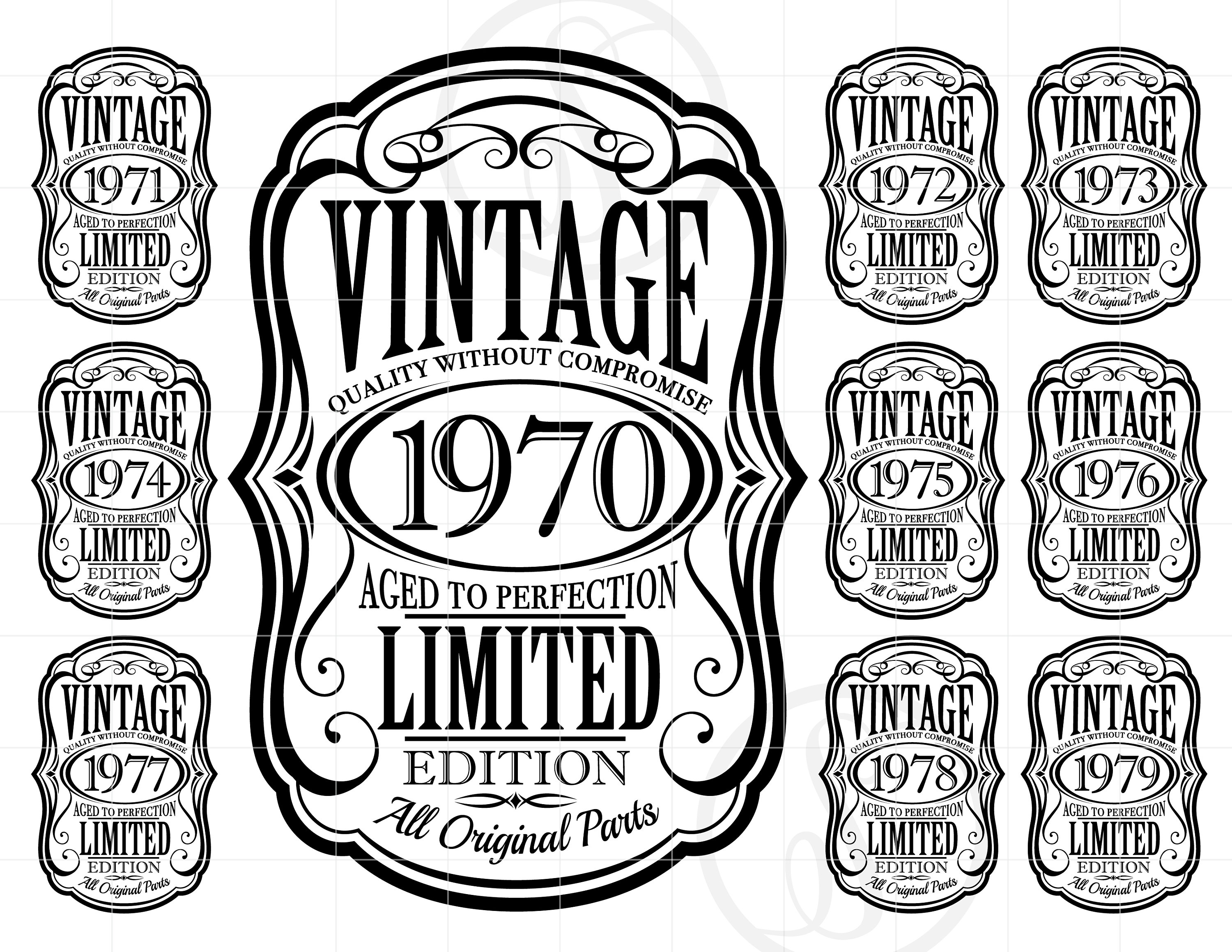Download Vintage 1970's SVG Vintage 1970-79 SVG Clipart Aged To | Etsy