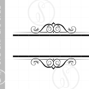 Elegant Split Frame SVG | Elegant Split Frame Silhouette Cut File | Elegant Split Frame Svg Jpg Eps Pdf Png Download SC1166