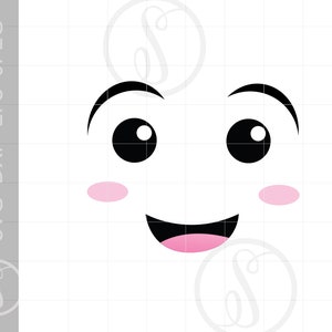 Happy Face SVG | Happy Face Clipart | Happy Face Silhouette Cut File for Cricut | Happy Face Svg Jpg Eps Pdf Png Downloads SC1280