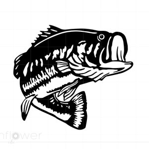 Peixe Svg, Arquivo de corte de silhueta de peixe saltando Svg de pesca, Arquivo de corte de silhueta de peixe Svg Jpg Png Dxf Cricut, download instantâneo SC1915