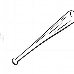 Kij baseballowy SVG Clipart | Kij baseballowy sylwetka plik cięcia | Kij baseballowy Svg Jpg Eps Pdf Png Dxf Pobierz SC1511