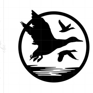 Design de patos voadores SVG | Silhueta de patos Baixar arquivo cortado Monograma | Caça ao Pato Svg Jpg Eps Pdf Png Dxf Download SC1797