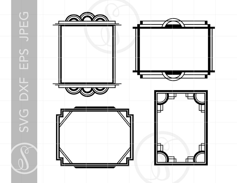 Download Art Deco FRAMES Art SVG Art Deco Cut File Clipart ...