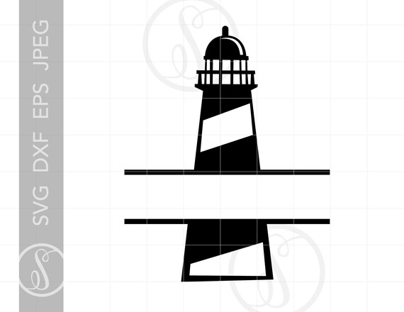 Download Lighthouse Split Frame Svg Lighthouse Monogram Silhouette Etsy PSD Mockup Templates