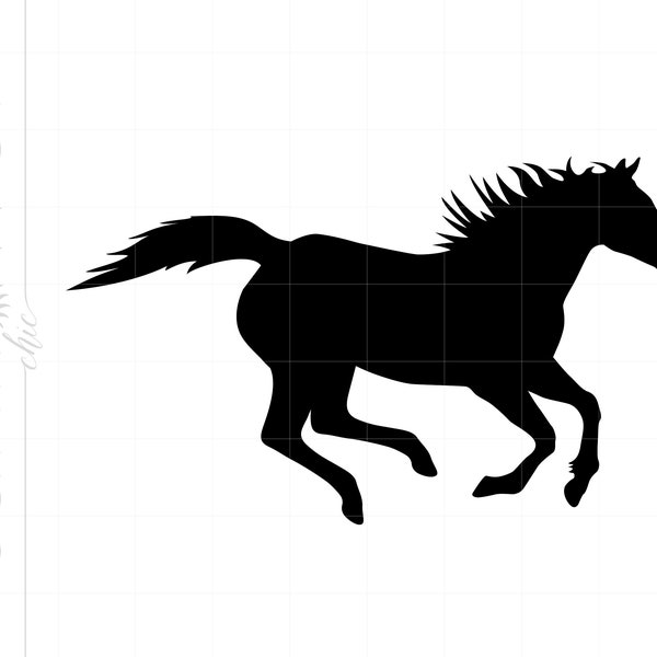 Running Horse SVG | Horse Clipart | Running Horse Silhouette Cut File | Full Body Horse Svg Jpg Eps Pdf Png | Horse Cut File Download SC878