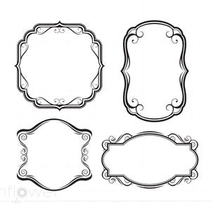 Victorian Frames SVG Dxf Eps Jpeg | Frames Svg Cut Files Clipart Downloads | Silhouette Svg Art | Victorian Frames Silhouette Clipart SC163