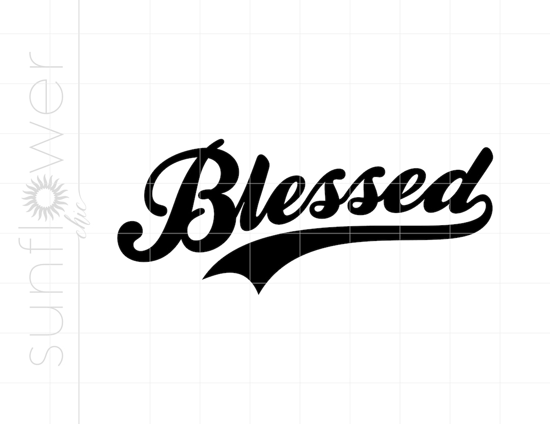 BLESSED Athletic Script Svg Cut Files Clipart Downloads | Blessed Svg ...