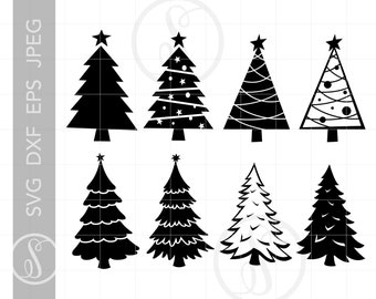 Navidad árboles Svg archivos de corte / árbol de Navidad SVG Descargas / Navidad SVG Clipart / Vector árbol de Navidad Svg Dxf Pdf Cortar archivos SC316