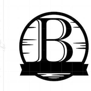 Letter B Monogram Template SVG | Letter B Name Frame Template Download Cut File | Woodcut B Silhouette Svg Jpg Eps Pdf Png Dxf SC1923