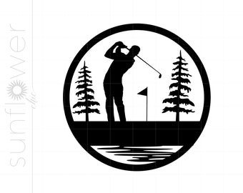 Golfing SVG | Golfer Silhouette Download Cut File Monogram | Golfing Design Svg Jpg Eps Pdf Png Dxf Download SC1777