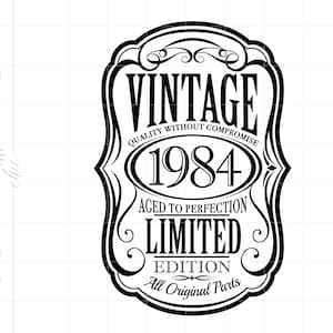 1984 Svg / Vintage 1984 Descargas SVG / 1984 Envejecido a la perfección Svg / 1984 Cumpleaños Svg Cricut Silhouette / 1984 Edición Limitada Svg SC2218