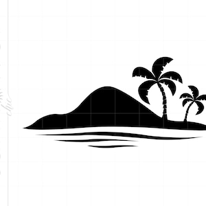 Eiland SVG | Eiland Clipart | Island Cut File voor Cricut | Eiland Palmbomen Bestand Svg Jpg Eps pdf Png SC598
