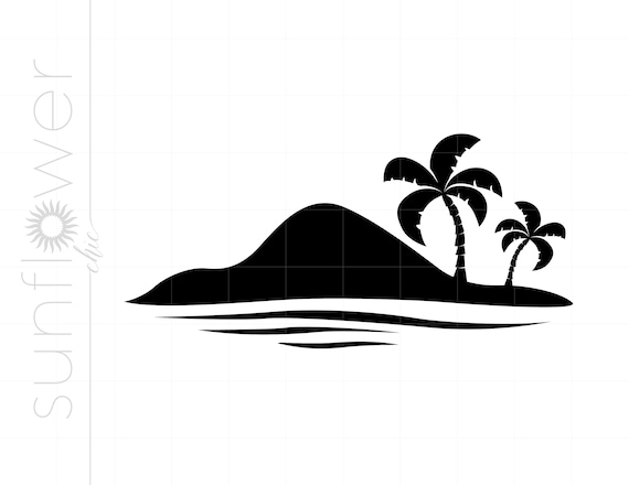 Island SVG | Island Clipart | Island Cut File for Cricut | Island Palm Trees File Svg Jpg Eps Pdf Png SC598