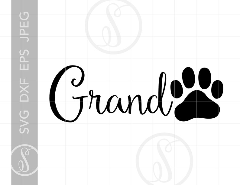 Download Grand Paw SVG Clipart Grandpa Paw Print Silhouette Cut | Etsy