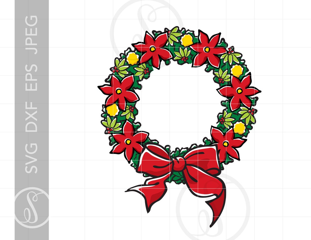 Christmas Wreath SVG | Vector Christmas Wreath Print and Cut File ...