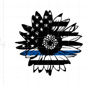 Police Svg | Police Officer Svg Cut Files | Police Wife Flower | Thin Blue Line American Flag T Shirt Cricut Silhouette SC2371