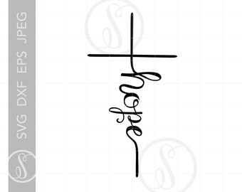 FAITH CROSS Script Svg Cut Files Clipart Downloads Faith Svg | Etsy