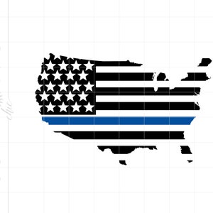 Police Svg | US Police Flag Svg Cut Files | Police Officer Flag | Blue Line American Flag T Shirt Cricut Silhouette SC2375